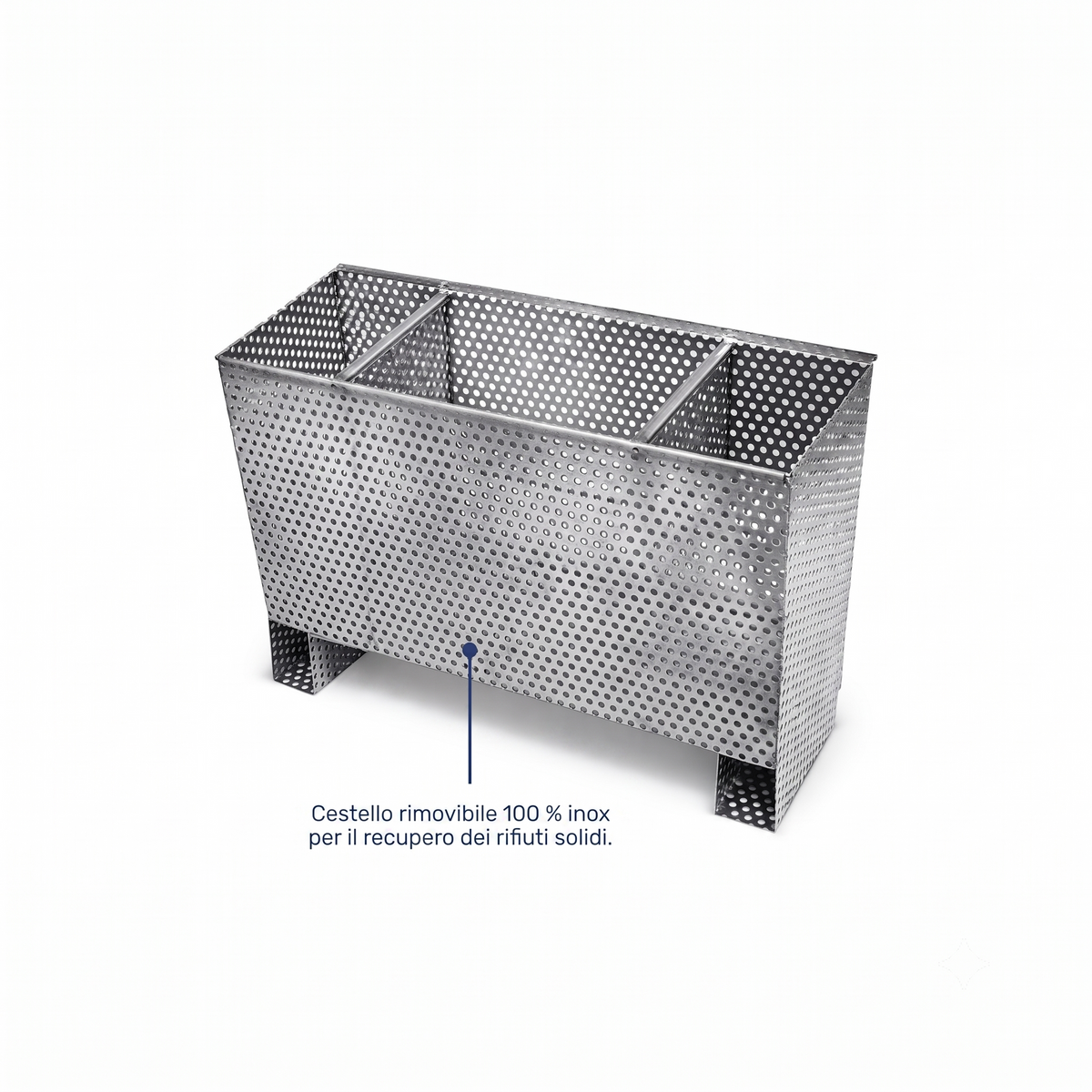 Cestello rimovibile 100% inox, degrassatore inox 60L